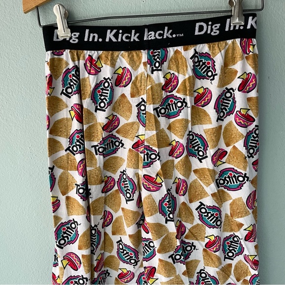 🦞3/$30🦞 Frito Lay | Y2k 2002 Tostitos “Dig In. Kick Back.” Chips Lounge Pants - Picture 6 of 9